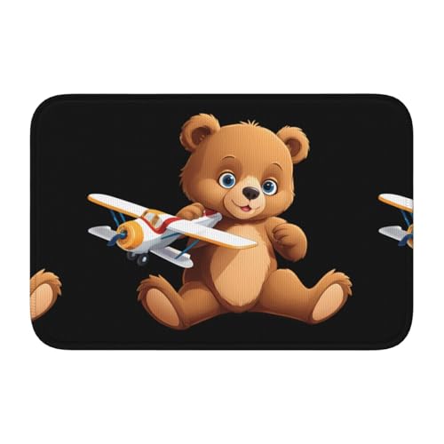 Rutschfeste, verdickte Bodenmatte, XBKGOHA kleiner Bär, der ein Modellflugbild hält, rutschfest, leicht zu reinigen, langlebig, perfekt für WC, Badezimmer, 60 x 40 cm Rutschfeste, verdickte Bodenmatte, XBKGOHA kleiner Bär, der ein Modellflugbild hält, rutschfest, leicht zu reinigen, langlebig, perfekt für WC, Badezimmer, 60 x 40 cm von XBKGOHA