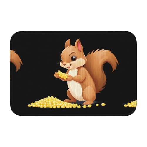 Rutschfeste, verdickte Bodenmatte, XBKGOHA kleines Eichhörnchen, Peeling Maisbild, rutschfest, leicht zu reinigen, langlebig, perfekt für WC, Badezimmer, 60 x 40 cm Rutschfeste, verdickte Bodenmatte, XBKGOHA kleines Eichhörnchen, Peeling Maisbild, rutschfest, leicht zu reinigen, langlebig, perfekt für WC, Badezimmer, 60 x 40 cm von XBKGOHA