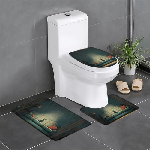 XBKGOHA 3-teiliges Anti-Rutsch-Bodenmatten-Set, Kätzchen auf dem Sofa, Badezimmerteppiche für ultimativen Komfort, Hauptbadezimmer XBKGOHA 3-teiliges Anti-Rutsch-Bodenmatten-Set, Kätzchen auf dem Sofa, Badezimmerteppiche für ultimativen Komfort, Hauptbadezimmer von XBKGOHA