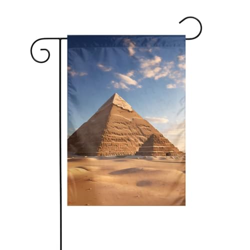 XBKGOHA Ägyptische Pyramide in Wüste Bild Garten Fahnenmast Outdoor Hof Dekoration Mode 30,5 x 45,7 cm von XBKGOHA