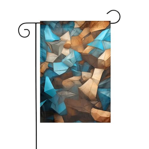 XBKGOHA Abstraktes blau-braunes Bild, Gartenflaggenmast, für den Außenbereich, Innenhof, Dekoration, Mode, 30,5 x 45,7 cm von XBKGOHA