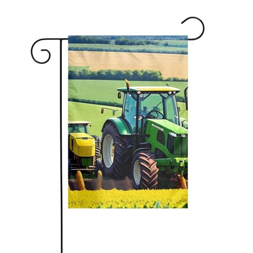 XBKGOHA Bauernhof-Traktor-Erntebild, Gartenflaggenmast, Dekoration, modisch, 30,5 x 45,7 cm von XBKGOHA