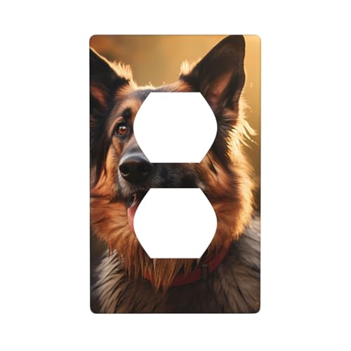 XBKGOHA Bild Deutscher Schäferhund Doppelsteckdose Wandpaneel Deko für Wohn- und Gewerbeflächen 11,4 x 7,0 cm XBKGOHA Bild Deutscher Schäferhund Doppelsteckdose Wandpaneel Deko für Wohn- und Gewerbeflächen 11,4 x 7,0 cm von XBKGOHA