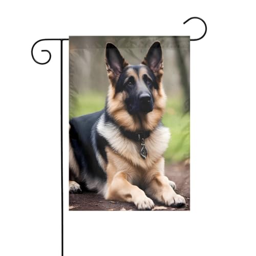 XBKGOHA Bild aus Ahorn, Deutscher Schäferhund, Gartenflaggenmast für den Außenbereich, Innenhof, Dekoration, modisch, 30,5 x 45,7 cm von XBKGOHA
