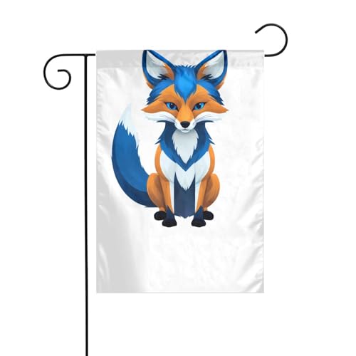 XBKGOHA Blauer Fuchs Bild Garten Fahnenmast Outdoor Hof Dekoration Mode 30,5 x 45,7 cm von XBKGOHA
