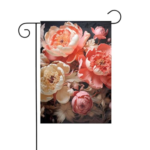 XBKGOHA Bunte Pfingstrosen Bild Garten Fahnenmast Outdoor Hof Dekoration Mode 30,5 x 45,7 cm von XBKGOHA