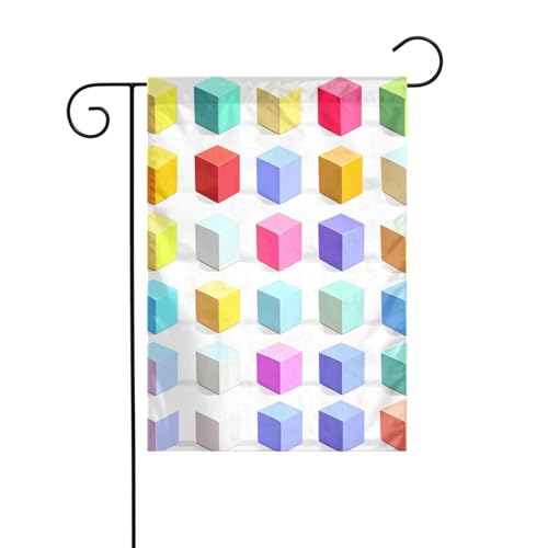 XBKGOHA Bunte Würfel Bild Garten Fahnenmast Outdoor Hof Dekoration Mode 30,5 x 45,7 cm XBKGOHA Bunte Würfel Bild Garten Fahnenmast Outdoor Hof Dekoration Mode 30,5 x 45,7 cm von XBKGOHA
