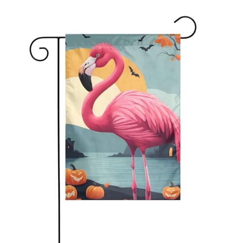 XBKGOHA Cartoon-Halloween-Flamingo-Bild, Gartenflaggenmast für den Innenhof, Dekoration, Mode, 30,5 x 45,7 cm XBKGOHA Cartoon-Halloween-Flamingo-Bild, Gartenflaggenmast für den Innenhof, Dekoration, Mode, 30,5 x 45,7 cm von XBKGOHA