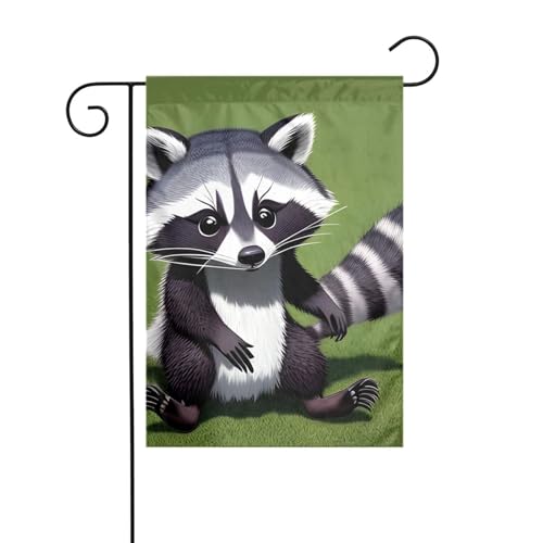 XBKGOHA Cartoon Waschbär Bild Garten Fahnenmast Outdoor Hof Dekoration Mode 30,5 x 45,7 cm von XBKGOHA