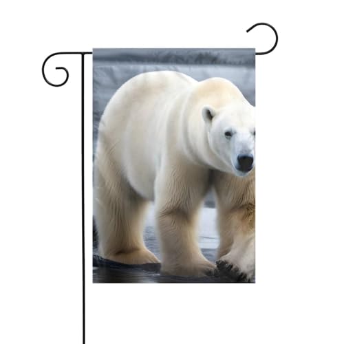 XBKGOHA Eisbär-Bild, Gartenflaggenmast für den Außenbereich, Innenhof, Dekoration, modisch, 30,5 x 45,7 cm von XBKGOHA