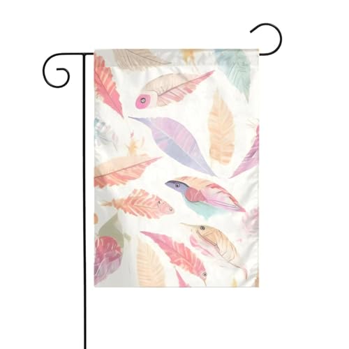 XBKGOHA Farbige Federn Bild Garten Fahnenmast Outdoor Hof Dekoration Mode 30,5 x 45,7 cm von XBKGOHA