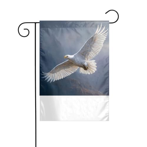 XBKGOHA Flying White Adler Bild Garten Fahnenmast Outdoor Hof Dekoration Mode 30,5 x 45,7 cm von XBKGOHA