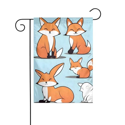 XBKGOHA Fuchs in verschiedenen Posen Bild Garten Fahnenmast Outdoor Hof Dekoration Mode 30,5 x 45,7 cm von XBKGOHA