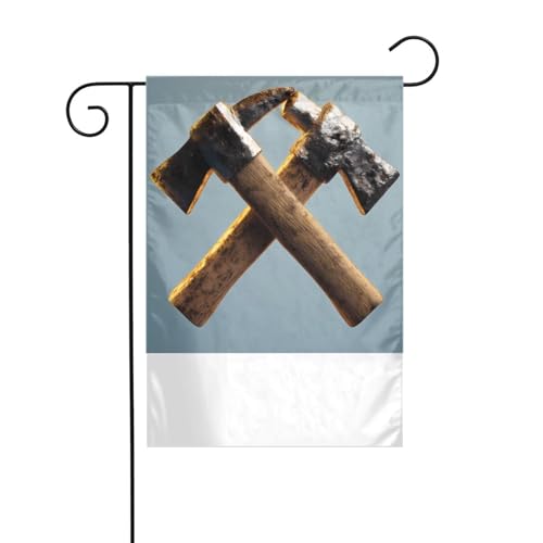 XBKGOHA Gekreuzte Hämmer Bild Garten Fahnenmast Outdoor Hof Dekoration Mode 30,5 x 45,7 cm von XBKGOHA