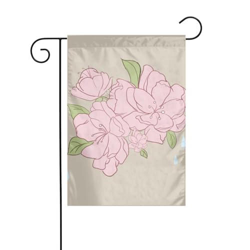 XBKGOHA Geteilte Pfirsichblüten Bild Garten Fahnenmast Outdoor Hof Dekoration Mode 30,5 x 45,7 cm von XBKGOHA