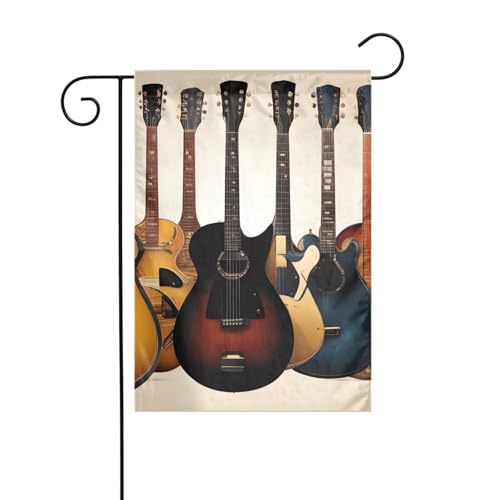 XBKGOHA Gitarrenkunstbild, Gartenflaggenmast, Dekoration, modisch, 30,5 x 45,7 cm von XBKGOHA