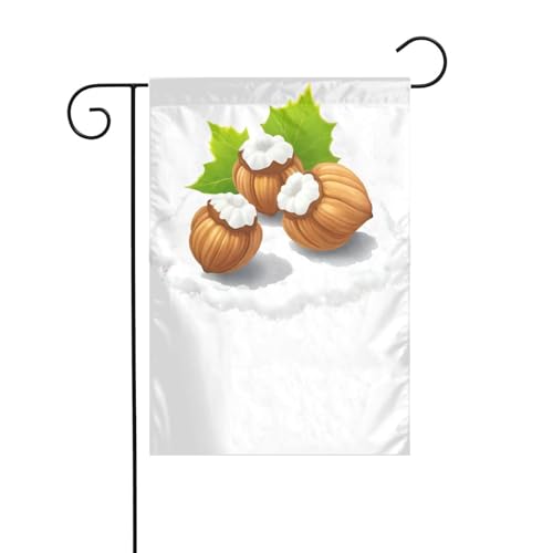 XBKGOHA Haselnüsse auf dem Schnee Bild Garten Fahnenmast Outdoor Hof Dekoration Mode 30,5 x 45,7 cm von XBKGOHA