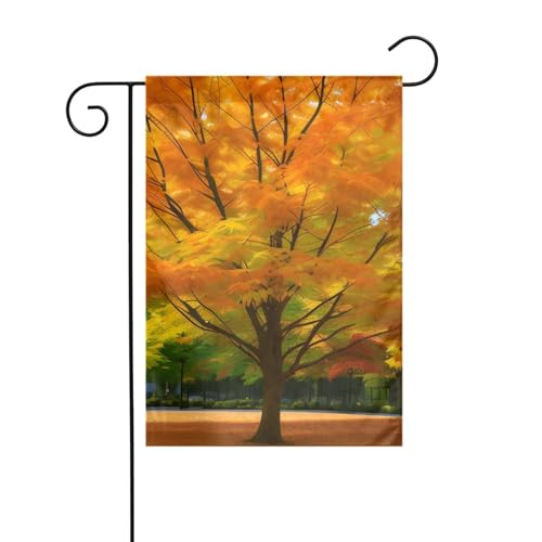XBKGOHA Herbstlaub-Ahornbild, Gartenflaggenmast für den Innenhof, Dekoration, modisch, 30,5 x 45,7 cm von XBKGOHA