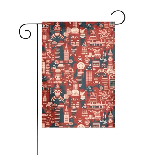 XBKGOHA Hongkong Bild Garten Fahnenmast Outdoor Hof Dekoration Mode 30,5 x 45,7 cm von XBKGOHA