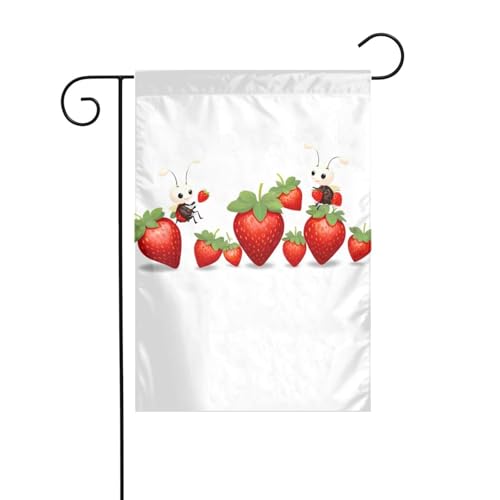 XBKGOHA Kleine Ameisen klettern Erdbeeren Bild Garten Fahnenmast Outdoor Hof Dekoration Mode 30,5 x 45,7 cm XBKGOHA Kleine Ameisen klettern Erdbeeren Bild Garten Fahnenmast Outdoor Hof Dekoration Mode 30,5 x 45,7 cm von XBKGOHA
