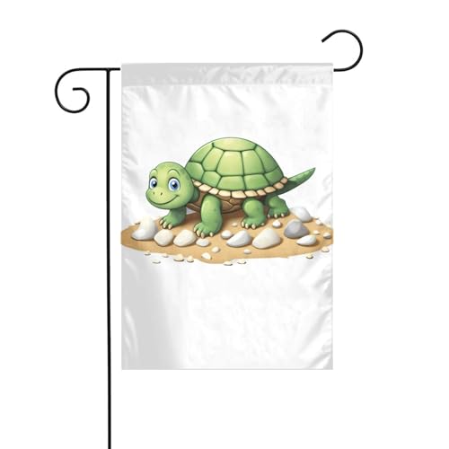 XBKGOHA Kleine Schildkröte, die Kies überquert, Bild für Garten, Fahnenmast, Outdoor, Hof, Dekoration, Mode, 30,5 x 45,7 cm von XBKGOHA
