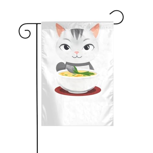 XBKGOHA Kleine graue Katze macht Suppe Bild Garten Fahnenmast Outdoor Hof Dekoration Mode 30,5 x 45,7 cm XBKGOHA Kleine graue Katze macht Suppe Bild Garten Fahnenmast Outdoor Hof Dekoration Mode 30,5 x 45,7 cm von XBKGOHA