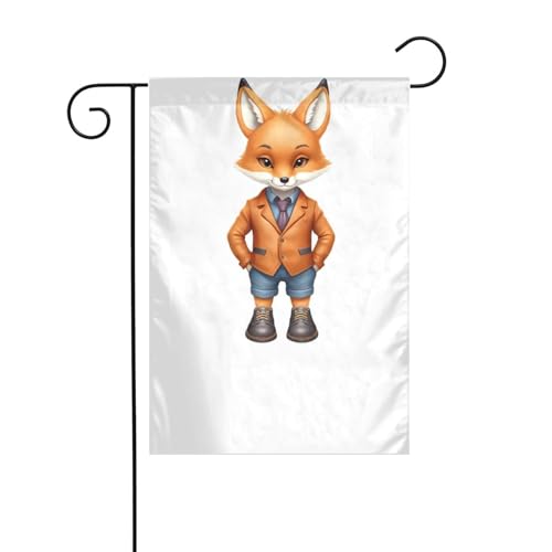 XBKGOHA Kleiner Fuchs mit Lederschuhen, Bild für Garten, Fahnenmast, Outdoor, Hof, Dekoration, Mode, 30,5 x 45,7 cm von XBKGOHA