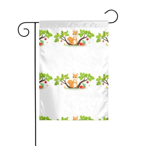 XBKGOHA Kleines Eichhörnchen pflückt Obst Bild Garten Fahnenmast Outdoor Hof Dekoration Mode 30,5 x 45,7 cm von XBKGOHA