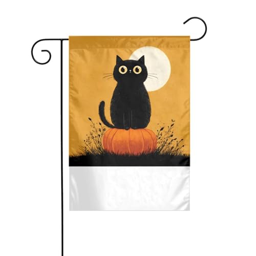 XBKGOHA Kürbis schwarze Katze Bild Garten Fahnenmast Outdoor Hof Dekoration Mode 30,5 x 45,7 cm XBKGOHA Kürbis schwarze Katze Bild Garten Fahnenmast Outdoor Hof Dekoration Mode 30,5 x 45,7 cm von XBKGOHA