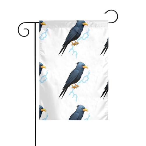 XBKGOHA Lightning Crow Bild Garten Fahnenmast Outdoor Hof Dekoration Mode 30,5 x 45,7 cm von XBKGOHA