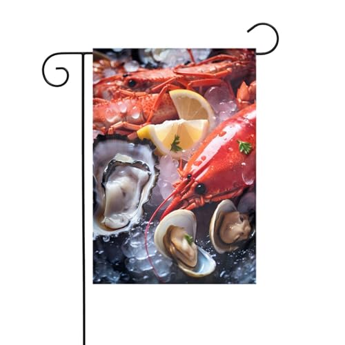 XBKGOHA Meeresfrüchte Nahaufnahme Bild Garten Fahnenmast Outdoor Hof Dekoration Mode 30,5 x 45,7 cm von XBKGOHA