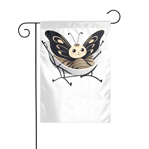 XBKGOHA Motte in der Wiege Bild Garten Fahnenmast Outdoor Hof Dekoration Mode 30,5 x 45,7 cm von XBKGOHA