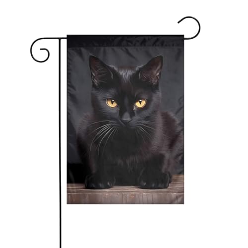 XBKGOHA Niedliche schwarze Katze Bild Garten Fahnenmast Outdoor Hof Dekoration Mode 30,5 x 45,7 cm XBKGOHA Niedliche schwarze Katze Bild Garten Fahnenmast Outdoor Hof Dekoration Mode 30,5 x 45,7 cm von XBKGOHA