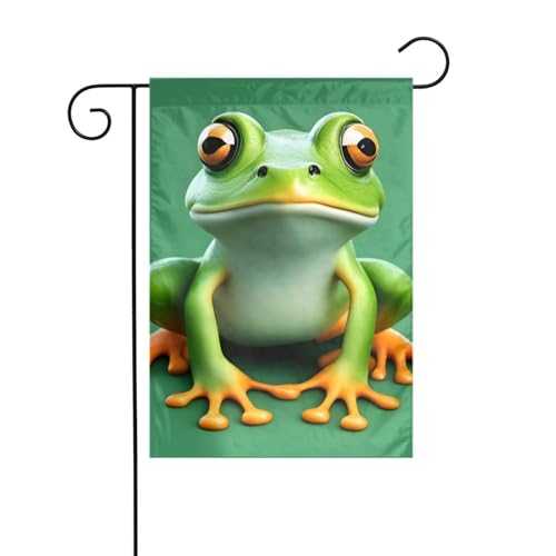 XBKGOHA Niedliches Froschbild, Gartenflaggenmast für den Innenhof, Dekoration, modisch, 30,5 x 45,7 cm von XBKGOHA
