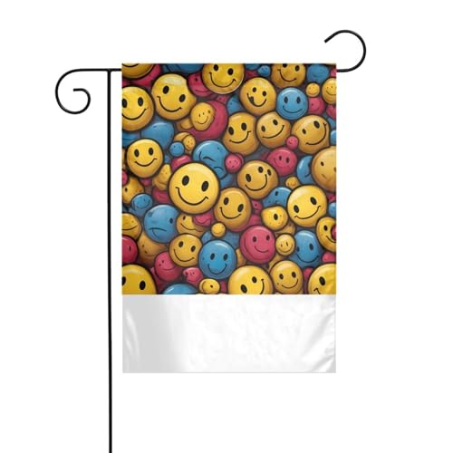 XBKGOHA Niedliches Smiley-Gesicht, Bild, Garten, Fahnenmast für den Außenbereich, Innenhof, Dekoration, Mode, 30,5 x 45,7 cm von XBKGOHA