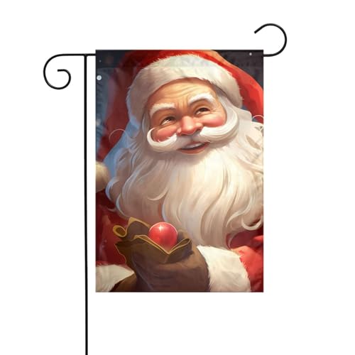 XBKGOHA Niedliches Weihnachtsmann-Bild, Gartenflaggenmast für den Außenbereich, Innenhof, Dekoration, Mode, 30,5 x 45,7 cm von XBKGOHA