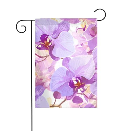 XBKGOHA Orchideenbild, Gartenflaggenmast für den Außenbereich, Innenhof, Dekoration, modisch, 30,5 x 45,7 cm von XBKGOHA