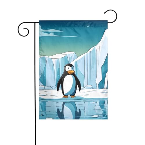 XBKGOHA Pinguin Antarktis Eisbild Garten Fahnenmast Outdoor Hof Dekoration Mode 30,5 x 45,7 cm von XBKGOHA
