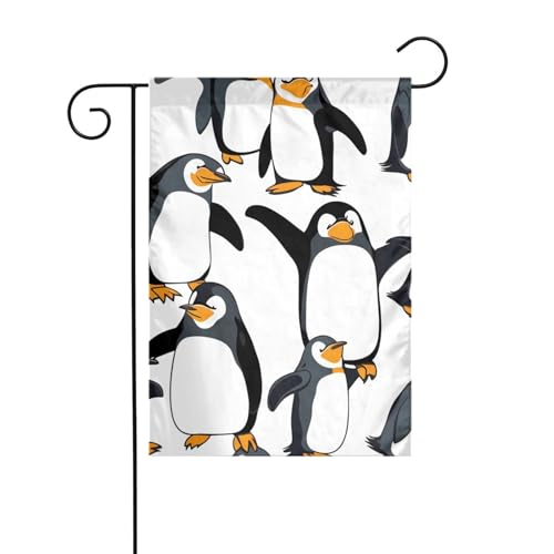 XBKGOHA Pinguin Dabbing Bild Garten Fahnenmast Outdoor Hof Dekoration Mode 30,5 x 45,7 cm von XBKGOHA