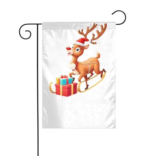 XBKGOHA Rote Rentiere liefern Geschenke Bild Garten Fahnenmast Outdoor Hof Dekoration Mode 30,5 x 45,7 cm XBKGOHA Rote Rentiere liefern Geschenke Bild Garten Fahnenmast Outdoor Hof Dekoration Mode 30,5 x 45,7 cm von XBKGOHA