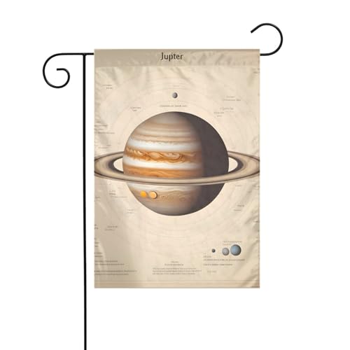 XBKGOHA Sonnensystem Jupiter Bild Garten Fahnenmast Outdoor Hof Dekoration Mode 30,5 x 45,7 cm von XBKGOHA