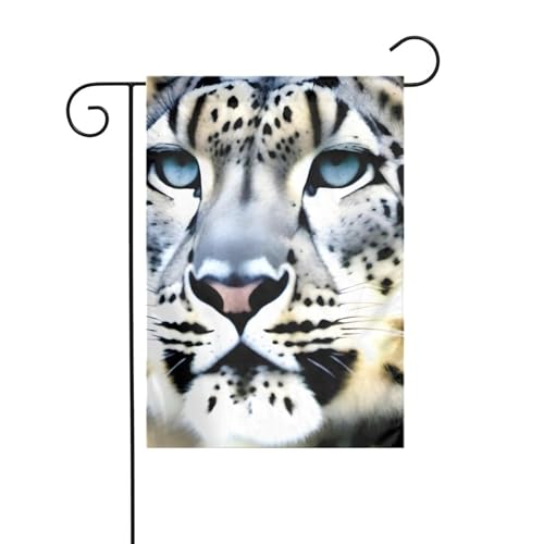 XBKGOHA Tier-Schneeleoparden-Bild, Gartenflaggenmast für den Außenbereich, Innenhof, Dekoration, Mode, 30,5 x 45,7 cm von XBKGOHA