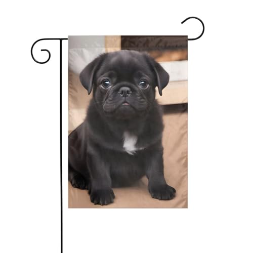 XBKGOHA Welpe Mops Bild Garten Fahnenmast Outdoor Hof Dekoration Mode 30,5 x 45,7 cm XBKGOHA Welpe Mops Bild Garten Fahnenmast Outdoor Hof Dekoration Mode 30,5 x 45,7 cm von XBKGOHA