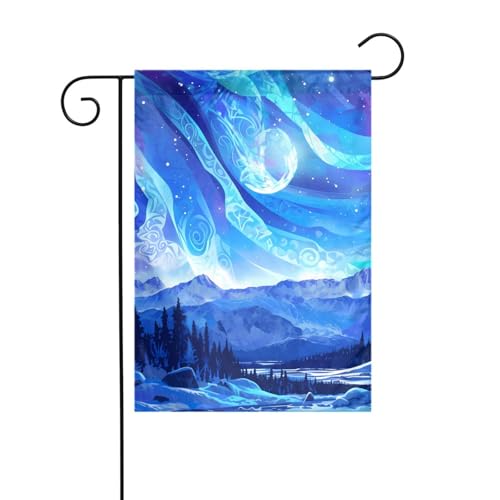XBKGOHA Wunderschönes Nordlichter-Bild, Gartenflaggenmast für den Innenhof, Dekoration, modisch, 30,5 x 45,7 cm von XBKGOHA