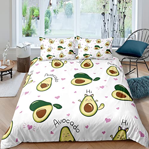 XBNGDF Bettwäsche 140x200 Avocado Bettbezug Set 2teilig, 100% Microfaser Bettwäsche-Sets, Weiche und Angenehme Bettbezüge mit Reißverschluss + 1 Kopfkissenbezug 70x90 cm von XBNGDF