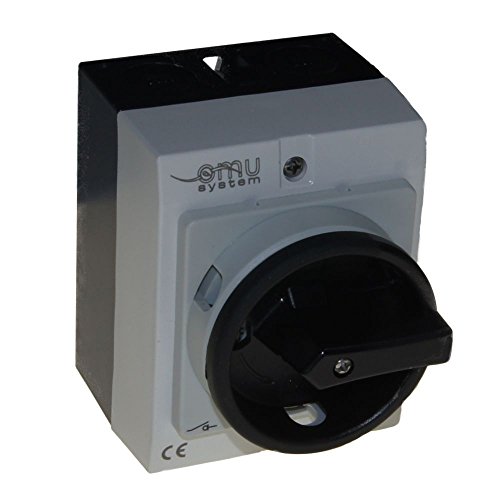 XBS 20A Hauptschalter / Lasttrennschalter Not-Aus-Schalter MX-320P IP65 / 4 kW, Drehgriff (grau/schwarz), 3-polig, manuell, Gray/Black von XBS