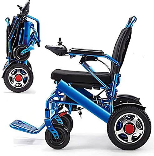XBSLJ Rollstuhl Elektrische, Faltrollstuhl Transportstuhl Tragbarer Aluminiumrahmen Power Rollstuhl Batterielebensdauer 13A24V Batteriekapazität Geeignet für ältere Menschen von XBSLJ