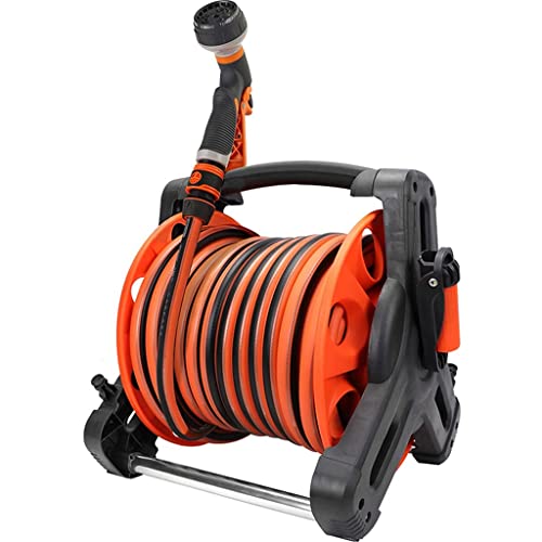 Mobiler Schlauchtrommelwagen, kann an der Wand montiert werden, Wasserrohr-Aufbewahrungsregal, Schnellverbinder und verstellbare Düse, Gartenwerkzeug-Zubehör, hält 35 m (Farbe: Schwarz und Orange Mobiler Schlauchtrommelwagen, kann an der Wand montiert werden, Wasserrohr-Aufbewahrungsregal, Schnellverbinder und verstellbare Düse, Gartenwerkzeug-Zubehör, hält 35 m (Farbe: Schwarz und Orange von XBSXP