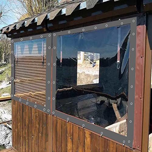 XBSXP Außenvorhänge,mit rostfreien Ösen wasserdichte Pavillon-Balkonvorhänge,für Pergola, Veranda, Pavillon, Cabana, Anpassbar (Farbe: Grau, Größe: 5X2m) von XBSXP