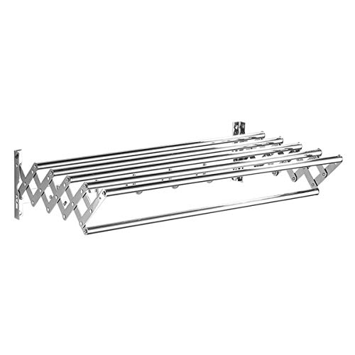 XBSXP Handtuchhalter Edelstahl Trockner Kleidung Airer Wandmontage Teleskop poliert Badezimmer Toilette Balkon 40-70cm 6 Schiene (Größe: 60cm) von XBSXP